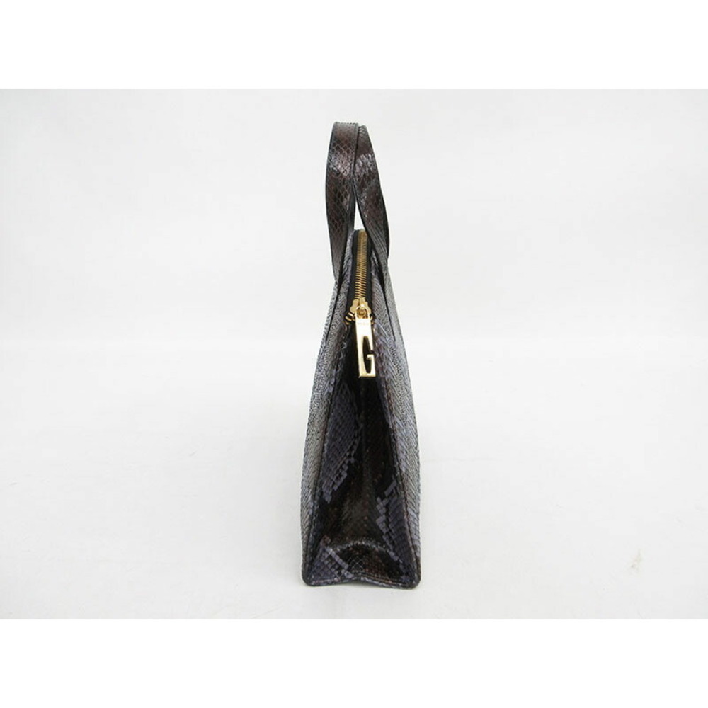 Gucci Python Blue Handbag Leather Brown - image 3